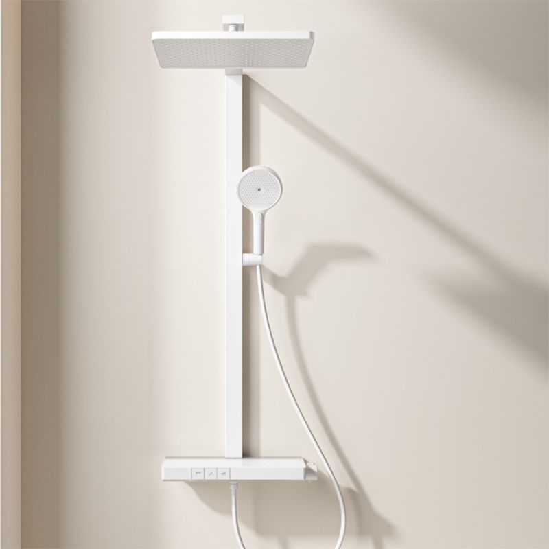 Valve Included Shower System Metal Square Shower Faucet in White Rain Shower Head Clearhalo 'Bathroom Remodel & Bathroom Fixtures' 'Home Improvement' 'home_improvement' 'home_improvement_shower_faucets' 'Shower Faucets & Systems' 'shower_faucets' 'Showers & Bathtubs Plumbing' 'Showers & Bathtubs' 1200x1200_84c44c15-d508-4567-b6f2-9cfd2da48a89