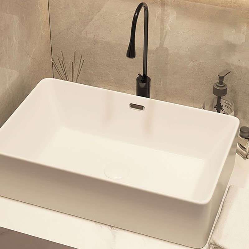 Modern Style White Bathroom Sink Rectangle Ceramic Bathroom Sink Clearhalo 'Bathroom Remodel & Bathroom Fixtures' 'Bathroom Sinks & Faucet Components' 'Bathroom Sinks' 'bathroom_sink' 'Home Improvement' 'home_improvement' 'home_improvement_bathroom_sink' 1200x1200_85225445-70df-437a-a98b-f50a262fcb57
