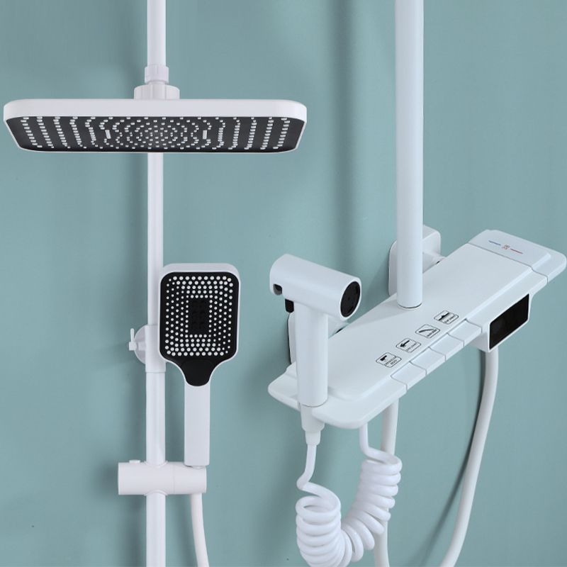 Modern Shower System Brass Temperature Control Wall Mounted Shower Head Combo Clearhalo 'Bathroom Remodel & Bathroom Fixtures' 'Home Improvement' 'home_improvement' 'home_improvement_shower_faucets' 'Shower Faucets & Systems' 'shower_faucets' 'Showers & Bathtubs Plumbing' 'Showers & Bathtubs' 1200x1200_85466609-8d3c-4af2-8f1f-28586f561c4a