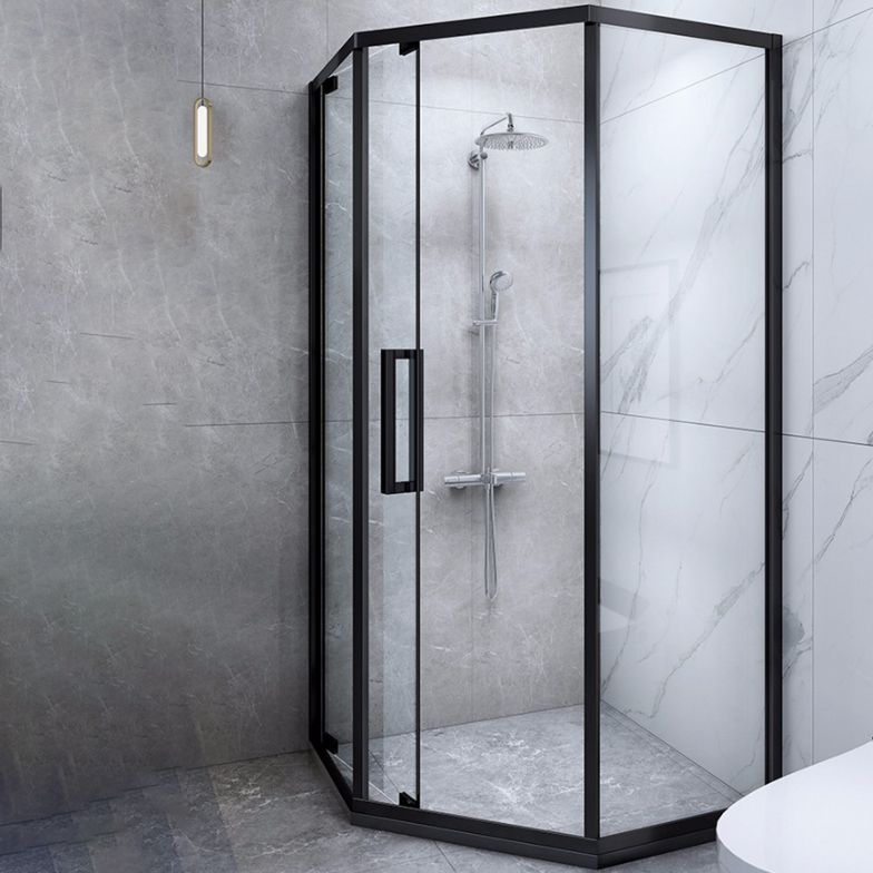 Tempered Glass Shower Enclosure Neo-Angle Clear Shower Enclosure Clearhalo 'Bathroom Remodel & Bathroom Fixtures' 'Home Improvement' 'home_improvement' 'home_improvement_shower_stalls_enclosures' 'Shower Stalls & Enclosures' 'shower_stalls_enclosures' 'Showers & Bathtubs' 1200x1200_8548c393-888d-4b3d-8ce2-1de8638f3824