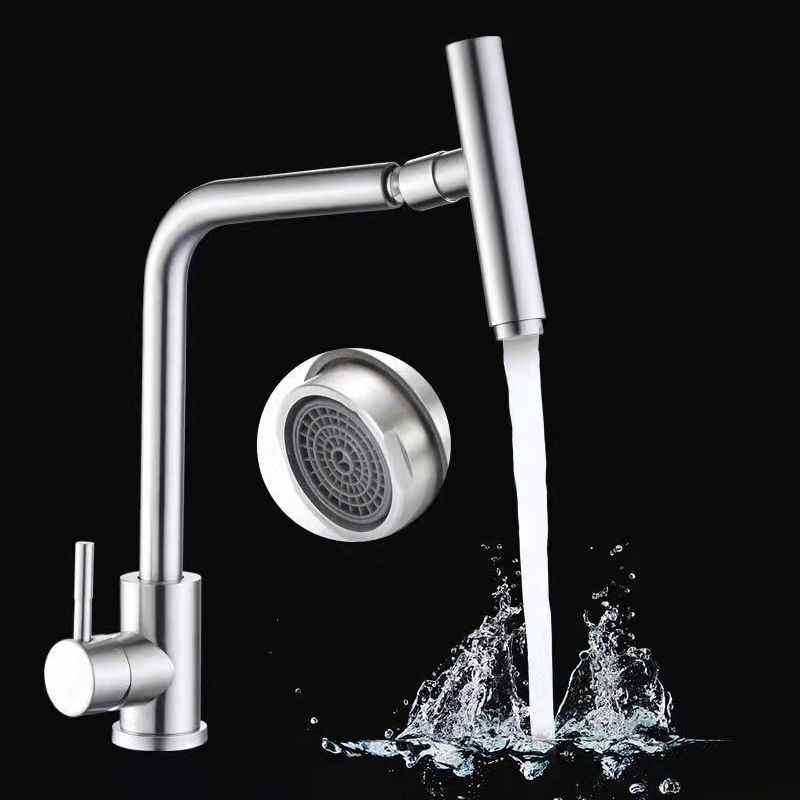 1-Handle Faucets with Water Dispenser Stainless Steel Standard Kitchen Faucets Clearhalo 'Home Improvement' 'home_improvement' 'home_improvement_kitchen_faucets' 'Kitchen Faucets' 'Kitchen Remodel & Kitchen Fixtures' 'Kitchen Sinks & Faucet Components' 'kitchen_faucets' 1200x1200_857ac025-9eb3-4be9-83d7-95f7ef2abbd1