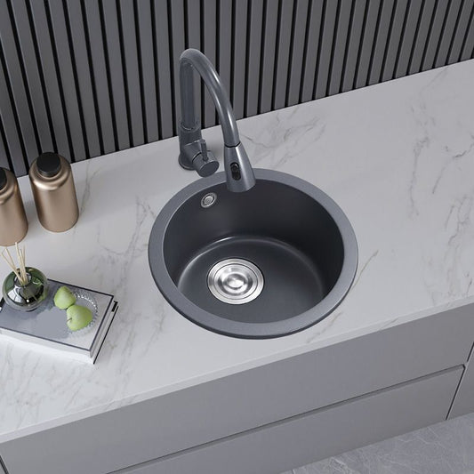 Black Round Kitchen Sink Contemporary Drop-In 1 Holes Single Bowl Sink Clearhalo 'Home Improvement' 'home_improvement' 'home_improvement_kitchen_sinks' 'Kitchen Remodel & Kitchen Fixtures' 'Kitchen Sinks & Faucet Components' 'Kitchen Sinks' 'kitchen_sinks' 1200x1200_8588340c-940b-4e82-91e7-8430ecee0f28