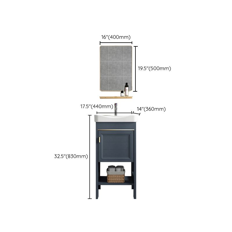 Modern Single Blue Sink Vanity Freestanding Metal Base Bath Vanity Clearhalo 'Bathroom Remodel & Bathroom Fixtures' 'Bathroom Vanities' 'bathroom_vanities' 'Home Improvement' 'home_improvement' 'home_improvement_bathroom_vanities' 1200x1200_8591282b-7698-4440-b2b2-25027f43b9f4