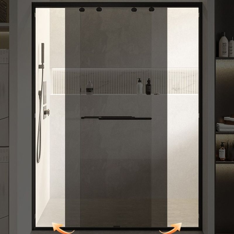 Double Sliding Shower Door Semi Frameless Shower Door with Stainless Steel Frame Clearhalo 'Bathroom Remodel & Bathroom Fixtures' 'Home Improvement' 'home_improvement' 'home_improvement_shower_tub_doors' 'Shower and Tub Doors' 'shower_tub_doors' 'Showers & Bathtubs' 1200x1200_85b0d85e-3fd0-4695-82a4-2435e403ff82