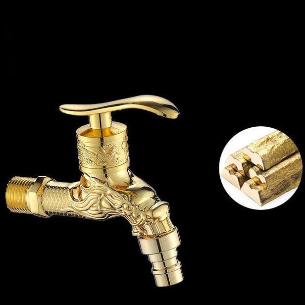 Vintage Classic Sink Faucet Zinc Single Handle Dragon Embossing Wall Mounted Faucet Clearhalo 'Bathroom Remodel & Bathroom Fixtures' 'Bathroom Sink Faucets' 'Bathroom Sinks & Faucet Components' 'bathroom_sink_faucets' 'Home Improvement' 'home_improvement' 'home_improvement_bathroom_sink_faucets' 1200x1200_85bb4b66-6c3a-4a1c-a64d-b1f233ffd956
