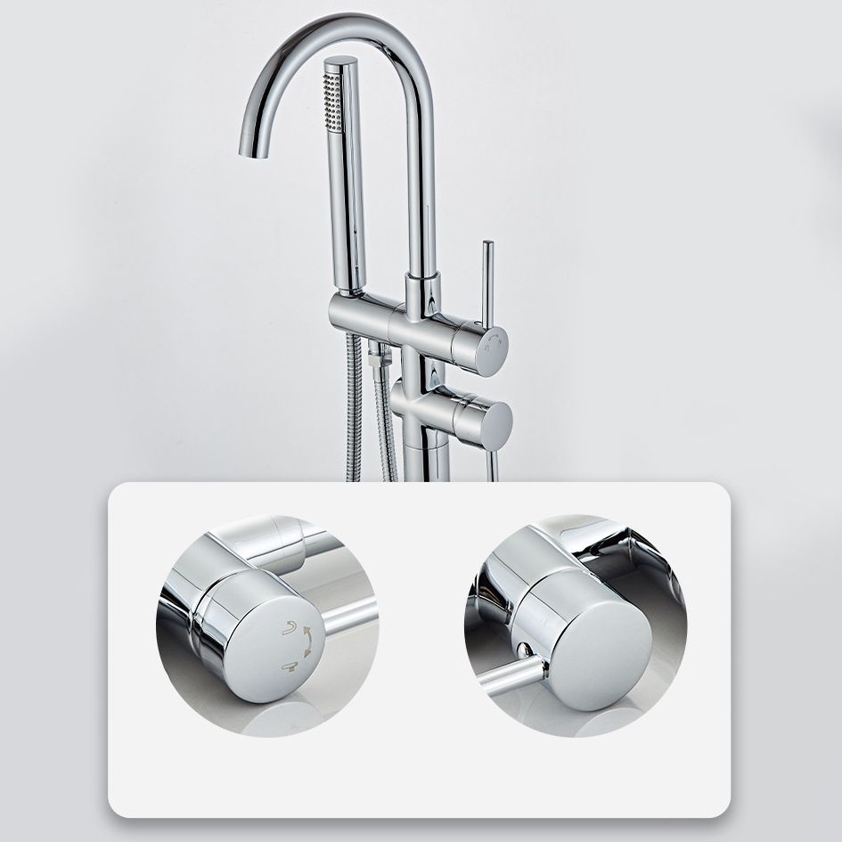 Traditional Floor Mounted Freestanding Tub Filler Double Handles Bathtub Faucet Clearhalo 'Bathroom Remodel & Bathroom Fixtures' 'Bathtub Faucets' 'bathtub_faucets' 'Home Improvement' 'home_improvement' 'home_improvement_bathtub_faucets' 1200x1200_85df953b-3820-4f39-ab74-d32eaca5df43