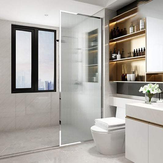 White Shower Bath Door Framed Single Fixed Clear Shower Door Clearhalo 'Bathroom Remodel & Bathroom Fixtures' 'Home Improvement' 'home_improvement' 'home_improvement_shower_tub_doors' 'Shower and Tub Doors' 'shower_tub_doors' 'Showers & Bathtubs' 1200x1200_85e247e9-b48c-4334-a39b-57f86d2829bf