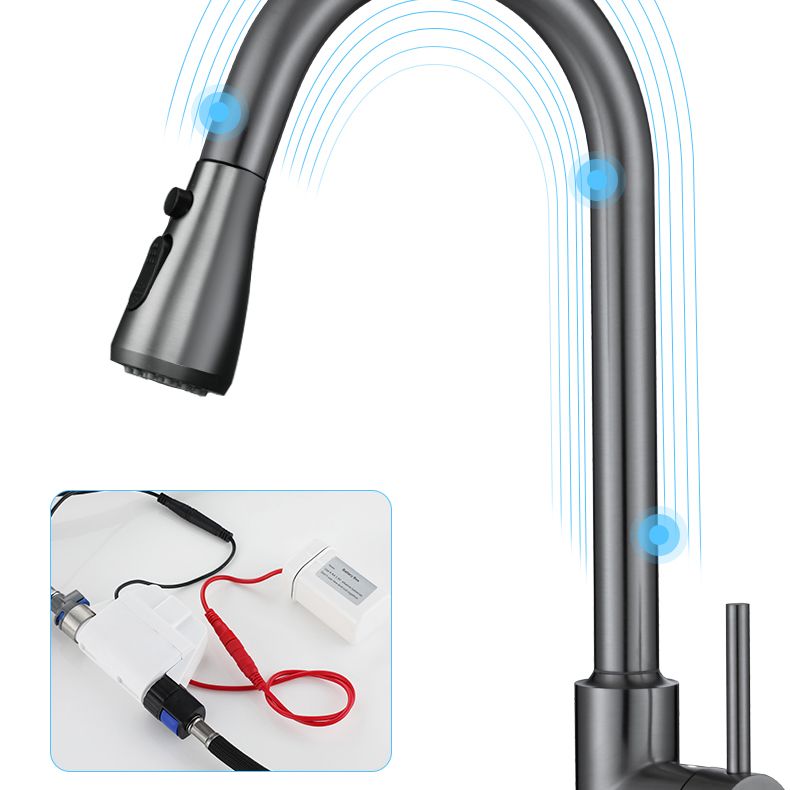 Touch 2 Modes Faucet Pull down Sprayer Bar Faucet 1-Handle Standard Kitchen Faucet Clearhalo 'Home Improvement' 'home_improvement' 'home_improvement_kitchen_faucets' 'Kitchen Faucets' 'Kitchen Remodel & Kitchen Fixtures' 'Kitchen Sinks & Faucet Components' 'kitchen_faucets' 1200x1200_85e55696-494b-44c8-999b-666efe4d77a6