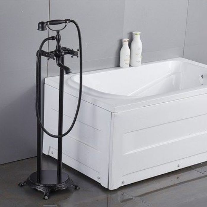 Modern Freestanding Bathtub Metal Faucet Freestanding Tub Faucet Clearhalo 'Bathroom Remodel & Bathroom Fixtures' 'Bathtub Faucets' 'bathtub_faucets' 'Home Improvement' 'home_improvement' 'home_improvement_bathtub_faucets' 1200x1200_85ee581a-59ca-4d02-b0df-e630d694a1ea