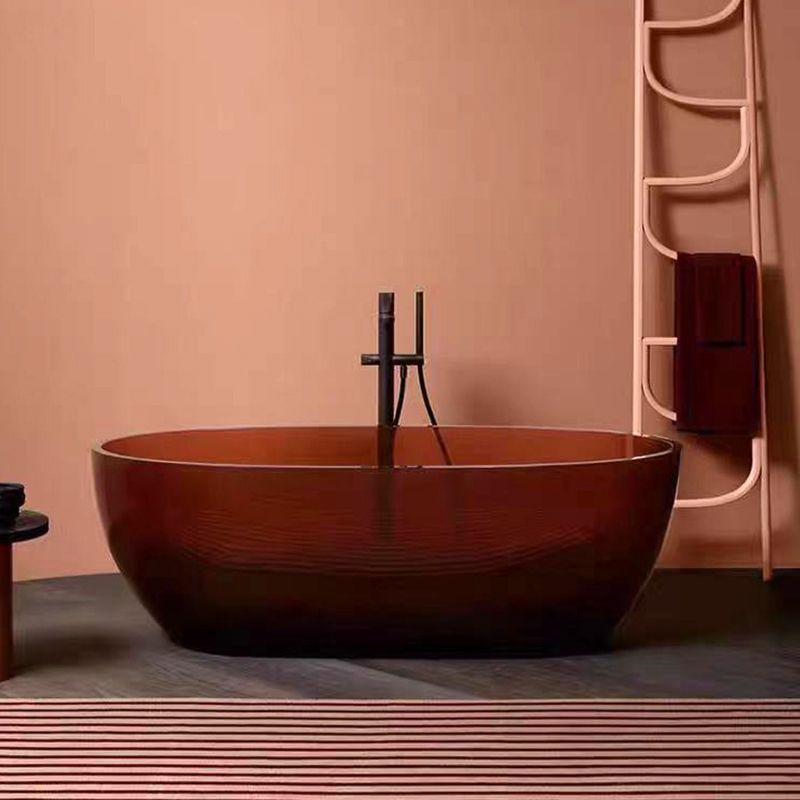Modern Acrylic Ellipse Bathtub Freestanding Soaking Bathtub with Drain Bath Tub Clearhalo 'Bathroom Remodel & Bathroom Fixtures' 'Bathtubs' 'Home Improvement' 'home_improvement' 'home_improvement_bathtubs' 'Showers & Bathtubs' 1200x1200_86101d84-9110-4ec8-94e9-d708930c94ce