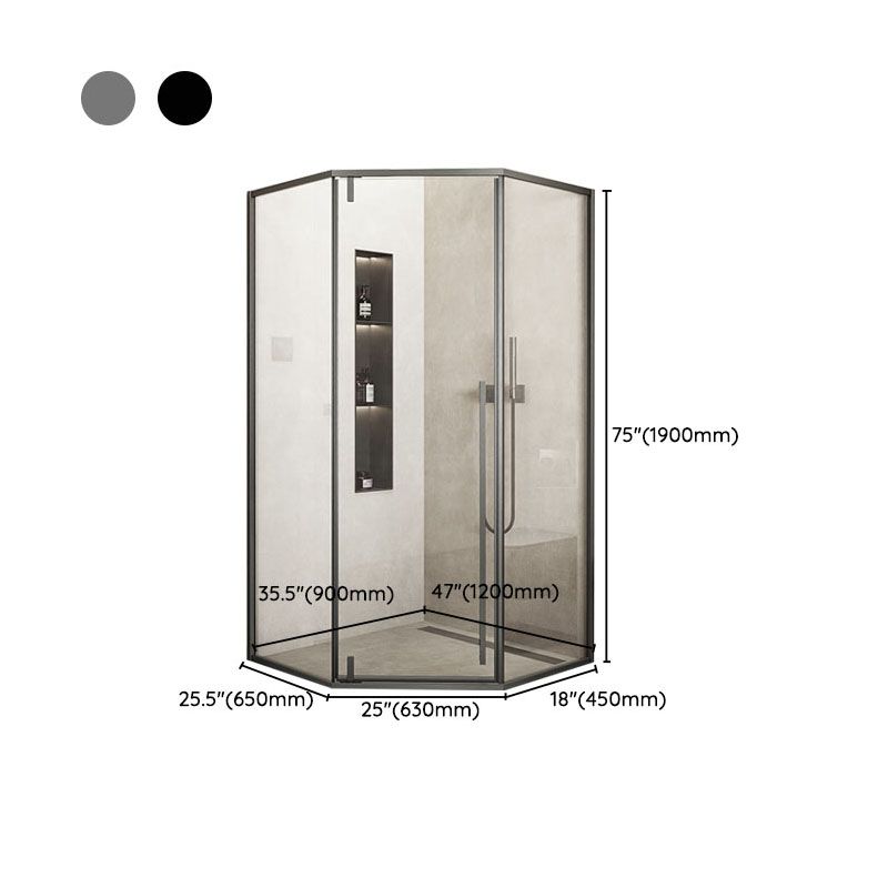 Modern Shower Enclosure Corner Black Clear Glass Shower Stall Clearhalo 'Bathroom Remodel & Bathroom Fixtures' 'Home Improvement' 'home_improvement' 'home_improvement_shower_stalls_enclosures' 'Shower Stalls & Enclosures' 'shower_stalls_enclosures' 'Showers & Bathtubs' 1200x1200_861220c1-0cb9-404a-a9c7-190528ddb30d