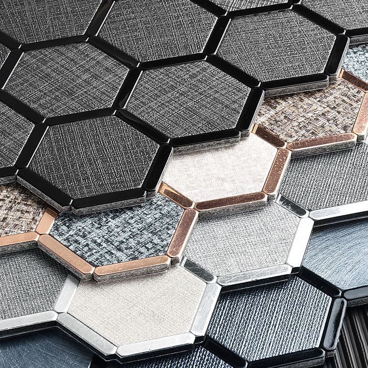 Mosaic Tile Wallpaper Hexagonal Shape Peel and Stick Backsplash Clearhalo 'Flooring 'Home Improvement' 'home_improvement' 'home_improvement_peel_stick_blacksplash' 'Peel & Stick Backsplash Tile' 'peel_stick_blacksplash' 'Walls & Ceilings' Walls and Ceiling' 1200x1200_8613f19d-a9b5-452a-b6f2-75cd8bb8671c