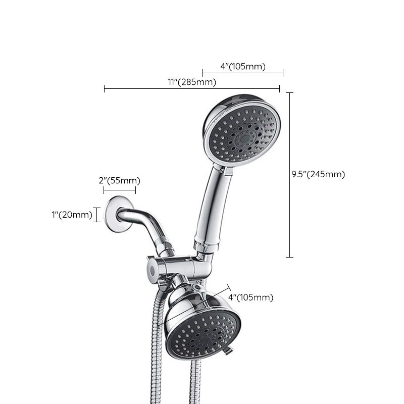 Traditional Style Shower Head Double Bathroom Shower Heads with Round Shape Clearhalo 'Bathroom Remodel & Bathroom Fixtures' 'Home Improvement' 'home_improvement' 'home_improvement_shower_heads' 'Shower Heads' 'shower_heads' 'Showers & Bathtubs Plumbing' 'Showers & Bathtubs' 1200x1200_86159dee-95fe-4940-ae3d-6fbe28d2b367