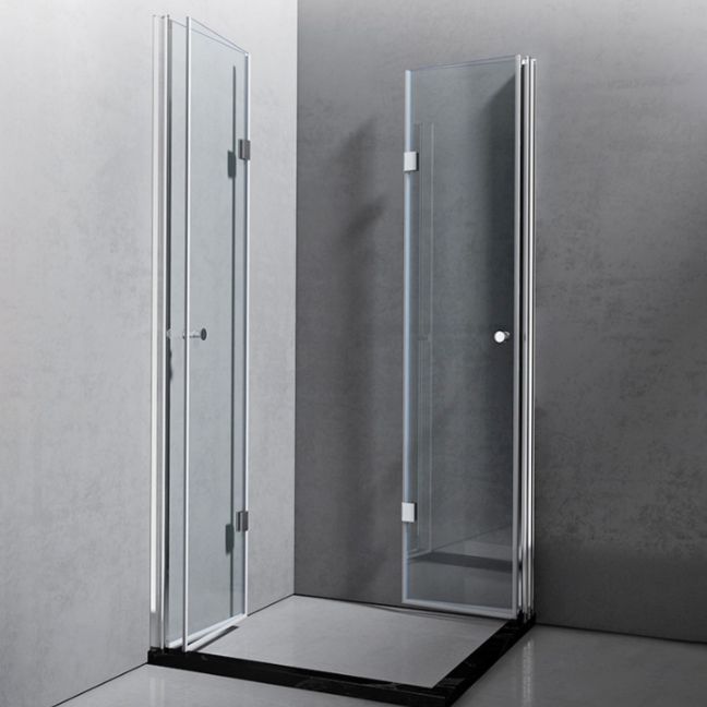 Tempered Shower Bath Door Frameless Bi-Fold Scratch Resistant Shower Doors Clearhalo 'Bathroom Remodel & Bathroom Fixtures' 'Home Improvement' 'home_improvement' 'home_improvement_shower_tub_doors' 'Shower and Tub Doors' 'shower_tub_doors' 'Showers & Bathtubs' 1200x1200_86171179-9692-40b4-a278-e0b4055a28e2