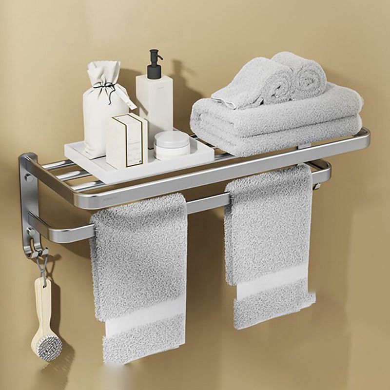 Minimalism Gray Bathroom Accessory Set Contemporary Style Aluminum Towel Bar Clearhalo 'Bathroom Hardware Sets' 'Bathroom Hardware' 'Bathroom Remodel & Bathroom Fixtures' 'bathroom_hardware_sets' 'Home Improvement' 'home_improvement' 'home_improvement_bathroom_hardware_sets' 1200x1200_8635df06-ab44-48ea-bdc8-a505d153ee0c