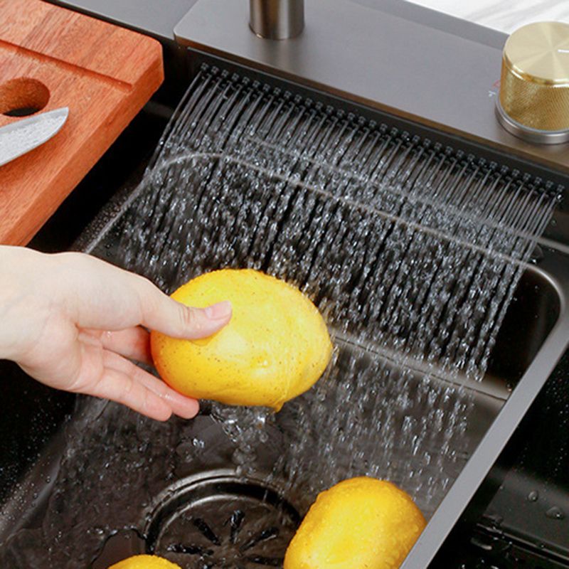 Contemporary Kitchen Sink Stainless Steel Friction Resistant Kitchen Sink with Faucet Clearhalo 'Home Improvement' 'home_improvement' 'home_improvement_kitchen_sinks' 'Kitchen Remodel & Kitchen Fixtures' 'Kitchen Sinks & Faucet Components' 'Kitchen Sinks' 'kitchen_sinks' 1200x1200_86466067-f854-45e6-86d4-92762e83db8c