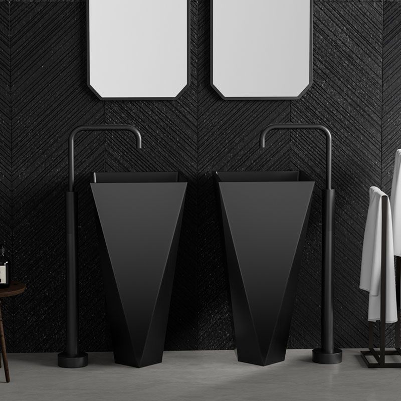 Modern Bathroom Sink with Pop-Up Drain Metal Rectangular Pedestal Bathroom Sink Clearhalo 'Bathroom Remodel & Bathroom Fixtures' 'Bathroom Sinks & Faucet Components' 'Bathroom Sinks' 'bathroom_sink' 'Home Improvement' 'home_improvement' 'home_improvement_bathroom_sink' 1200x1200_86604974-d53a-4d4c-866c-93b422a800c1