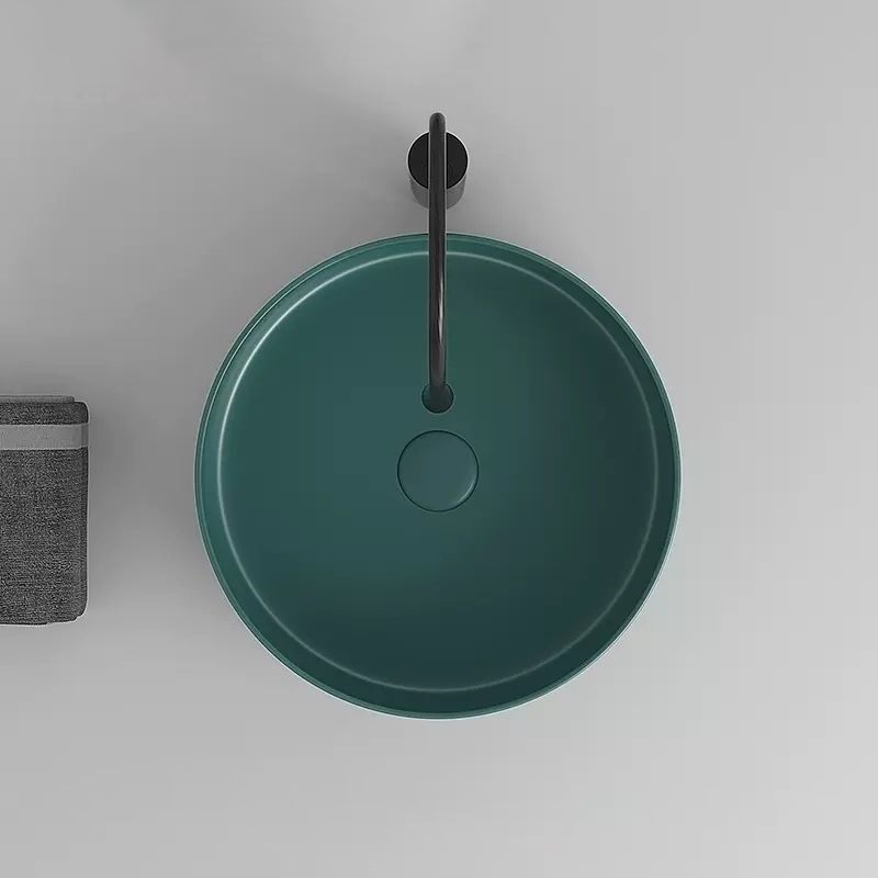 Modern Vessel Sink Round Porcelain with Faucet Vessel Lavatory Sink Clearhalo 'Bathroom Remodel & Bathroom Fixtures' 'Bathroom Sinks & Faucet Components' 'Bathroom Sinks' 'bathroom_sink' 'Home Improvement' 'home_improvement' 'home_improvement_bathroom_sink' 1200x1200_8669e9b8-35db-4026-ae25-f4f11f8081c8