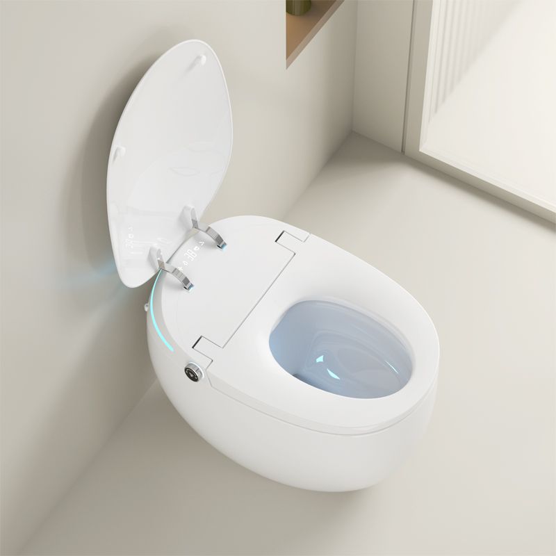 Contemporary Smart Bidet White Ceramic Round Dryer Floor Mount Bidet Clearhalo 'Bathroom Remodel & Bathroom Fixtures' 'Bidets' 'Home Improvement' 'home_improvement' 'home_improvement_bidets' 'Toilets & Bidets' 1200x1200_8672f703-0eaf-46af-beb9-8793a38627f3