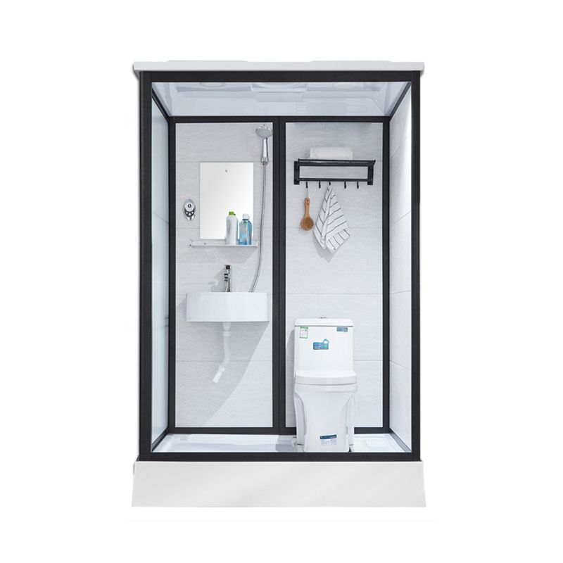 Framed Corner Shower Enclosure Single Sliding Shower Enclosure Clearhalo 'Bathroom Remodel & Bathroom Fixtures' 'Home Improvement' 'home_improvement' 'home_improvement_shower_stalls_enclosures' 'Shower Stalls & Enclosures' 'shower_stalls_enclosures' 'Showers & Bathtubs' 1200x1200_867a024b-e15d-4bf0-8462-33d8e21a7bf7