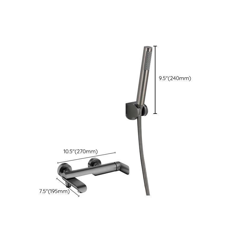 Contemporary Bathroom Faucet Wall Mounted Metal Tub Faucet Trim Clearhalo 'Bathroom Remodel & Bathroom Fixtures' 'Bathtub Faucets' 'bathtub_faucets' 'Home Improvement' 'home_improvement' 'home_improvement_bathtub_faucets' 1200x1200_867ceb63-0fdb-4579-898f-b4703a2557b6