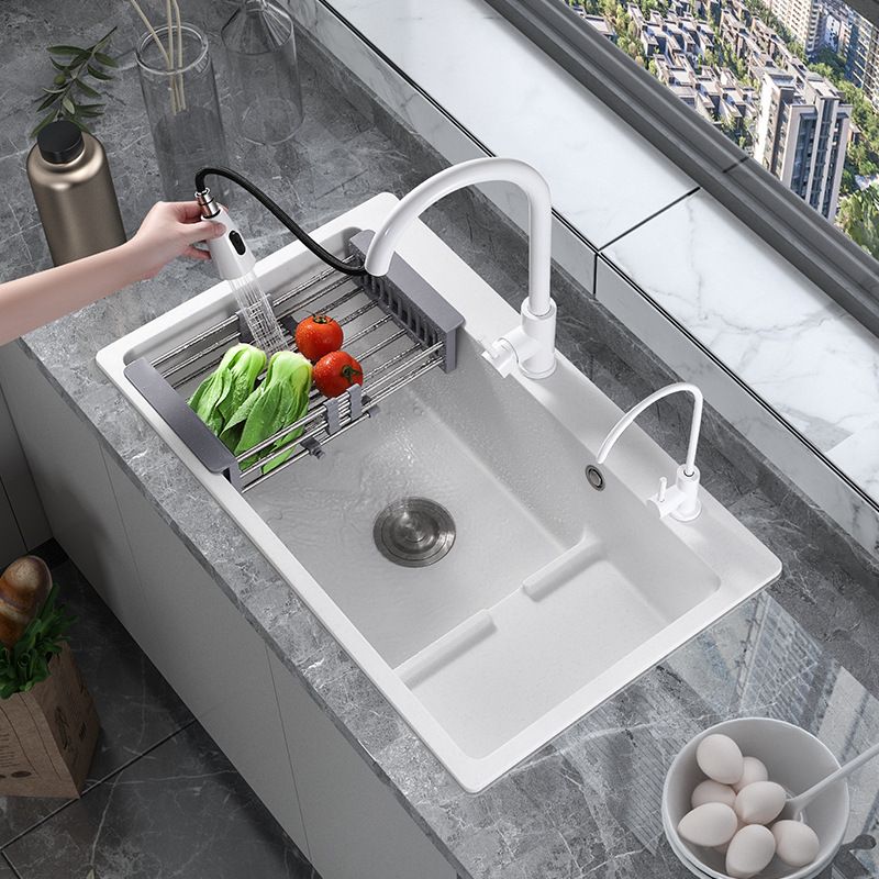 Modern Style Kitchen Sink Quartz Kitchen Sink with Basket Strainer Clearhalo 'Home Improvement' 'home_improvement' 'home_improvement_kitchen_sinks' 'Kitchen Remodel & Kitchen Fixtures' 'Kitchen Sinks & Faucet Components' 'Kitchen Sinks' 'kitchen_sinks' 1200x1200_86868e7b-2015-4051-8d19-5e41b1aa64a9