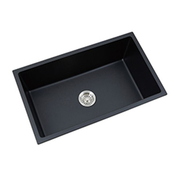 Black Quartz Kitchen Sink Drop-In Single Bowl Sink with Basket Strainer Clearhalo 'Home Improvement' 'home_improvement' 'home_improvement_kitchen_sinks' 'Kitchen Remodel & Kitchen Fixtures' 'Kitchen Sinks & Faucet Components' 'Kitchen Sinks' 'kitchen_sinks' 1200x1200_8689c044-d5fe-4314-b688-75ce3a7678ef