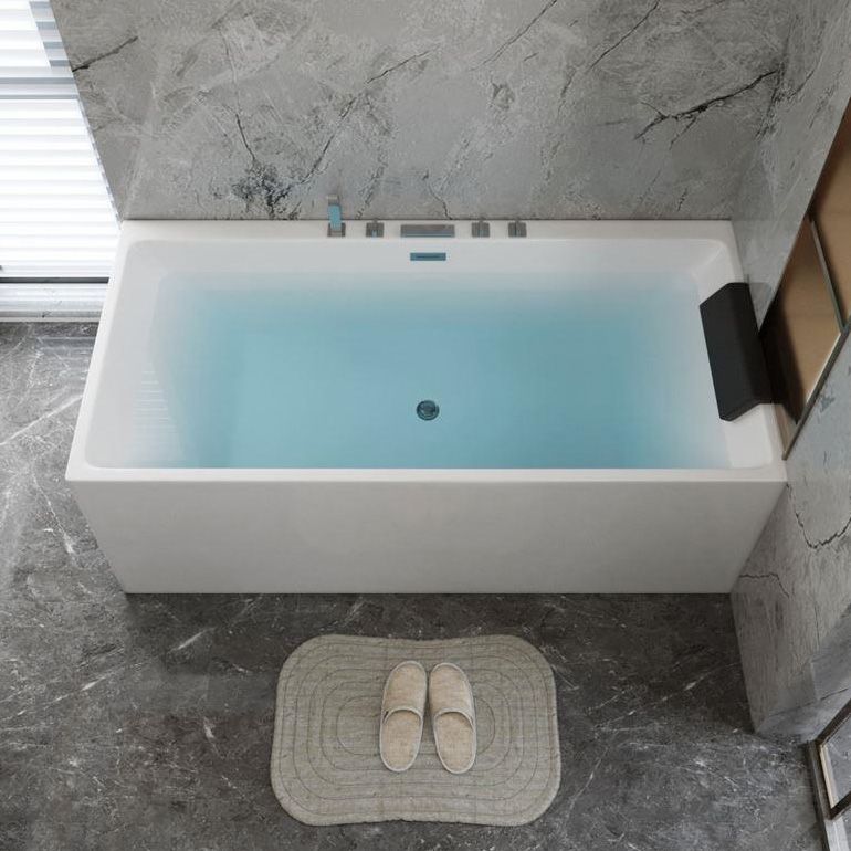 Modern Freestanding Rectangular Bath Acrylic White Soaking Bathtub Clearhalo 'Bathroom Remodel & Bathroom Fixtures' 'Bathtubs' 'Home Improvement' 'home_improvement' 'home_improvement_bathtubs' 'Showers & Bathtubs' 1200x1200_86a5b5f9-f92b-42ee-be8f-64a02bd5d918