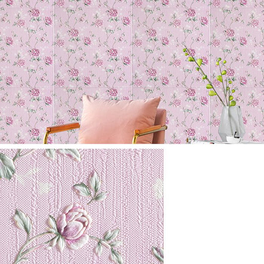Modern Wall Panel 3D Floral Print Peel and Stick Waterproof Wall Paneling Clearhalo 'Flooring 'Home Improvement' 'home_improvement' 'home_improvement_wall_paneling' 'Wall Paneling' 'wall_paneling' 'Walls & Ceilings' Walls and Ceiling' 1200x1200_86b946eb-c8f9-4f47-80ce-1cc3f65a4534