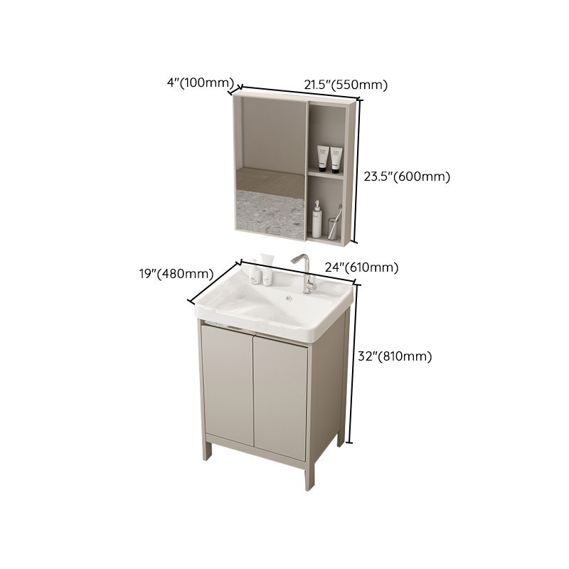 Rectangular Freestanding Bathroom Vanity Modern Gray Single-Sink Vanity Set Clearhalo 'Bathroom Remodel & Bathroom Fixtures' 'Bathroom Vanities' 'bathroom_vanities' 'Home Improvement' 'home_improvement' 'home_improvement_bathroom_vanities' 1200x1200_86ce42b7-a5b2-4742-a930-7a0b5e11d2ec