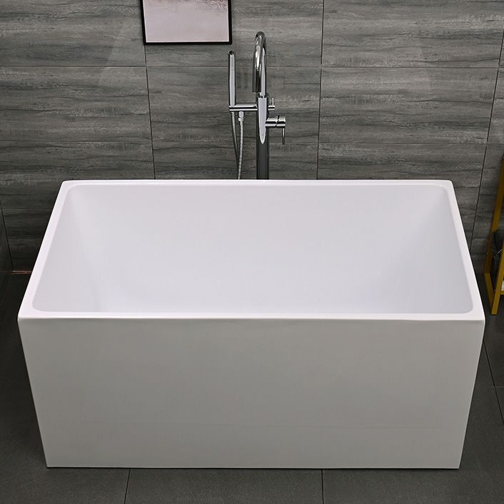 Acrylic Back to Wall Bathtub Rectangular Modern Soaking Bath Tub Clearhalo 'Bathroom Remodel & Bathroom Fixtures' 'Bathtubs' 'Home Improvement' 'home_improvement' 'home_improvement_bathtubs' 'Showers & Bathtubs' 1200x1200_86d248c0-64ca-4481-aeca-2ff772fc5c80