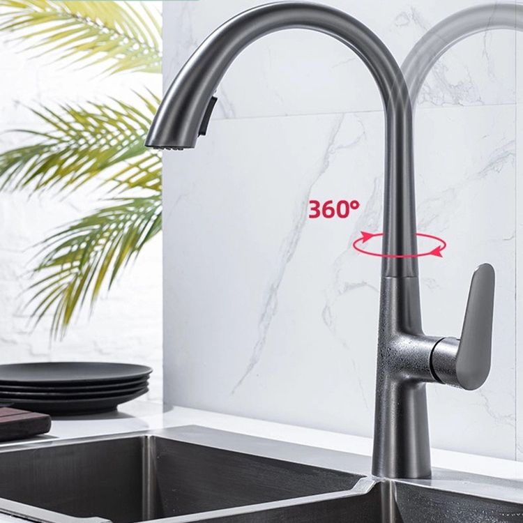 Modern Bar Faucet Brass with Pull out Sprayer Swivel Spout Bar Prep Kitchen Faucet Clearhalo 'Home Improvement' 'home_improvement' 'home_improvement_kitchen_faucets' 'Kitchen Faucets' 'Kitchen Remodel & Kitchen Fixtures' 'Kitchen Sinks & Faucet Components' 'kitchen_faucets' 1200x1200_86d91930-b29d-4229-9c93-9a586568d9ff