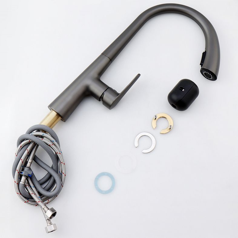 Modern Pot Filler Kitchen Faucet Brass Lever Handles Pull out Faucet Kitchen Faucet Clearhalo 'Home Improvement' 'home_improvement' 'home_improvement_kitchen_faucets' 'Kitchen Faucets' 'Kitchen Remodel & Kitchen Fixtures' 'Kitchen Sinks & Faucet Components' 'kitchen_faucets' 1200x1200_86f0bea5-a8e5-4dc5-b60e-f9824f196f8d