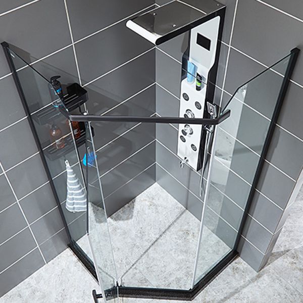 Neo-Angle Shower Kit Pivot Tempered Glass Corner Shower Kit with Fixed Panel Clearhalo 'Bathroom Remodel & Bathroom Fixtures' 'Home Improvement' 'home_improvement' 'home_improvement_shower_stalls_enclosures' 'Shower Stalls & Enclosures' 'shower_stalls_enclosures' 'Showers & Bathtubs' 1200x1200_86f9781f-49e5-4f8e-8f96-60b6180d4ac3