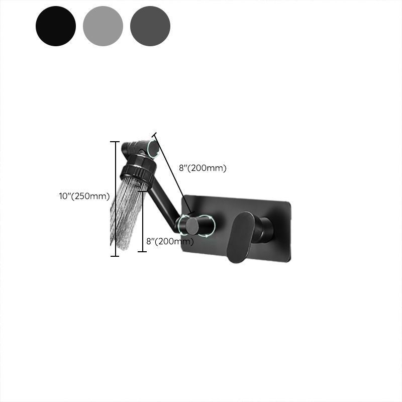 Modern Widespread Wall Mounted Bathroom Sink Faucet Lever Handle Low Arc Faucet Clearhalo 'Bathroom Remodel & Bathroom Fixtures' 'Bathroom Sink Faucets' 'Bathroom Sinks & Faucet Components' 'bathroom_sink_faucets' 'Home Improvement' 'home_improvement' 'home_improvement_bathroom_sink_faucets' 1200x1200_8704f111-275a-4290-8311-d92b8474ddc3