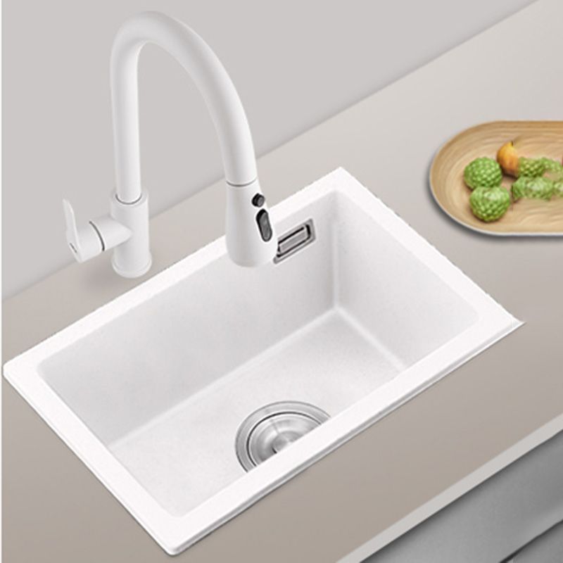 White Rectangle Kitchen Sink with Faucet Single Bowl Quartz Sink Clearhalo 'Home Improvement' 'home_improvement' 'home_improvement_kitchen_sinks' 'Kitchen Remodel & Kitchen Fixtures' 'Kitchen Sinks & Faucet Components' 'Kitchen Sinks' 'kitchen_sinks' 1200x1200_8710fbda-93eb-474e-96b8-779c95ee6f84