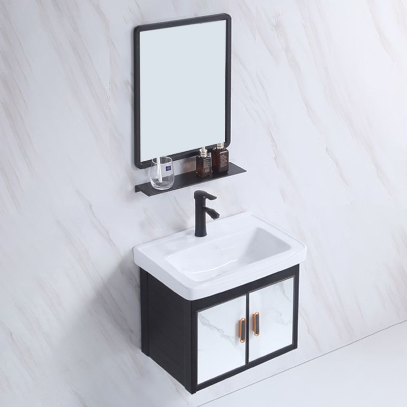 Rectangle Bathroom Vanity Glam Wall Mount Single Sink Mirror Bathroom Vanity Set Clearhalo 'Bathroom Remodel & Bathroom Fixtures' 'Bathroom Vanities' 'bathroom_vanities' 'Home Improvement' 'home_improvement' 'home_improvement_bathroom_vanities' 1200x1200_8718f685-32ed-4427-a265-5e1b8266a9ce