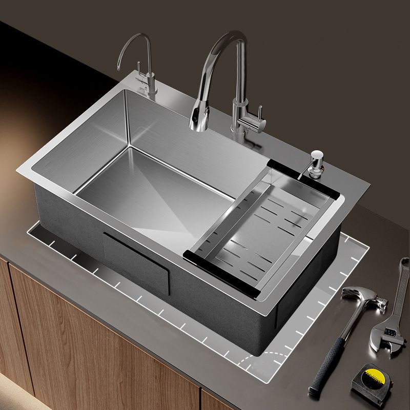 Contemporary Style Kitchen Sink Stainless Steel Non-slip Kitchen Sink Clearhalo 'Home Improvement' 'home_improvement' 'home_improvement_kitchen_sinks' 'Kitchen Remodel & Kitchen Fixtures' 'Kitchen Sinks & Faucet Components' 'Kitchen Sinks' 'kitchen_sinks' 1200x1200_871a33ff-1984-4fcc-b620-f9ecdd400b51