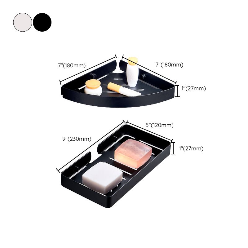 Silver/Black Bathroom Set Modern 1/2/3 - Piece Anti-rust Bath Shelf Clearhalo 'Bathroom Hardware Sets' 'Bathroom Hardware' 'Bathroom Remodel & Bathroom Fixtures' 'bathroom_hardware_sets' 'Home Improvement' 'home_improvement' 'home_improvement_bathroom_hardware_sets' 1200x1200_8723ad93-0583-4399-8f79-151938d1b817