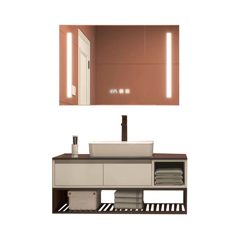 Modern Bathroom Sink Vanity Limestone Top Faucet and Shelving Included Clearhalo 'Bathroom Remodel & Bathroom Fixtures' 'Bathroom Vanities' 'bathroom_vanities' 'Home Improvement' 'home_improvement' 'home_improvement_bathroom_vanities' 1200x1200_87270e4a-0ca1-40ef-8e7b-2d41cccd3d98