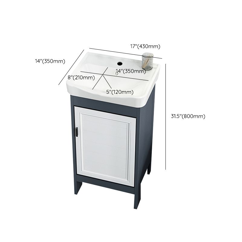 Mirror Bathroom Vanity Freestanding Rectangular Single Sink Metal Frame Vanity with Doors Clearhalo 'Bathroom Remodel & Bathroom Fixtures' 'Bathroom Vanities' 'bathroom_vanities' 'Home Improvement' 'home_improvement' 'home_improvement_bathroom_vanities' 1200x1200_872a1a75-7baf-471c-8cf7-dad0060d2103