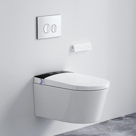 Elongated Wall Mounted Bidet with Heated Seat White 12.20" High Temperature Control Bidet Clearhalo 'Bathroom Remodel & Bathroom Fixtures' 'Bidets' 'Home Improvement' 'home_improvement' 'home_improvement_bidets' 'Toilets & Bidets' 1200x1200_873ab168-a129-43f7-9292-54948b22be7d