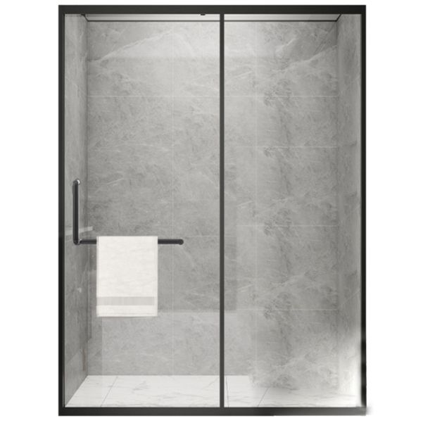 Metal Frame Single Sliding Shower Doors Modern Transparent Shower Shower Bath Door Clearhalo 'Bathroom Remodel & Bathroom Fixtures' 'Home Improvement' 'home_improvement' 'home_improvement_shower_tub_doors' 'Shower and Tub Doors' 'shower_tub_doors' 'Showers & Bathtubs' 1200x1200_8747018e-b6fa-434b-aee4-f42e77eca06a