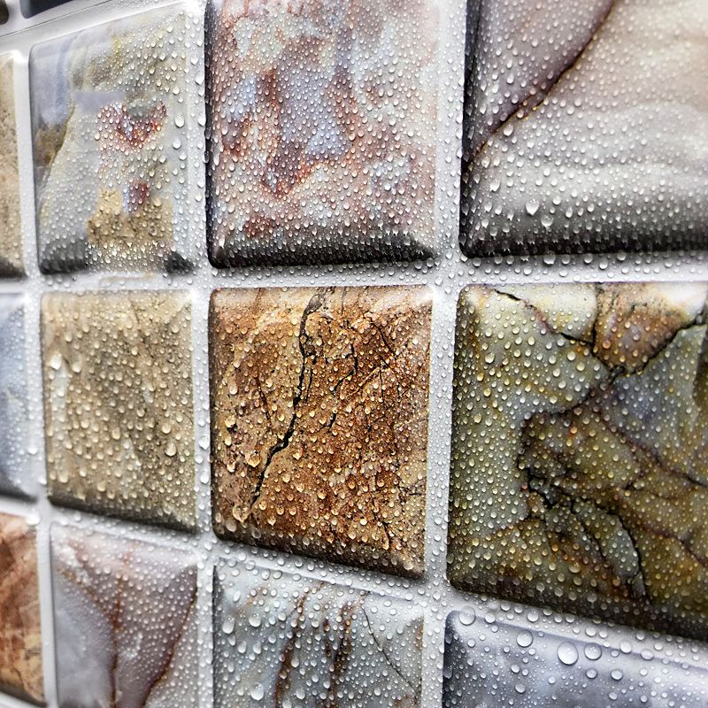 Square Peel and Stick Tile Mosaic Waterproof PVC Peel & Stick Tile for Shower 5-Pack Clearhalo 'Flooring 'Home Improvement' 'home_improvement' 'home_improvement_peel_stick_blacksplash' 'Peel & Stick Backsplash Tile' 'peel_stick_blacksplash' 'Walls & Ceilings' Walls and Ceiling' 1200x1200_876bdad4-a15d-4420-b90b-2a69eefdc73d