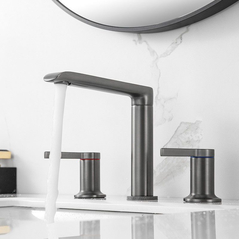 7.28" H Luxury Vanity Sink Faucet 3-hole Circular Bathroom Faucet Clearhalo 'Bathroom Remodel & Bathroom Fixtures' 'Bathroom Sink Faucets' 'Bathroom Sinks & Faucet Components' 'bathroom_sink_faucets' 'Home Improvement' 'home_improvement' 'home_improvement_bathroom_sink_faucets' 1200x1200_8778093a-b214-4847-b853-844bc3dfff40