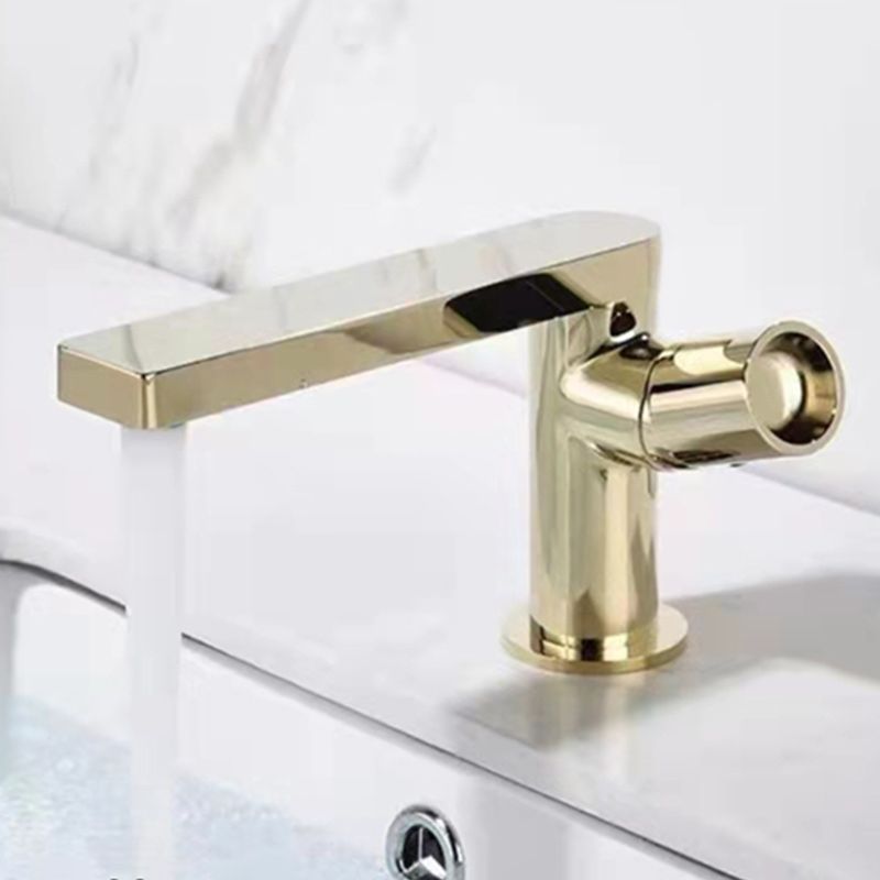 Modern Brass Bathroom Sink Faucet Low Arc with Knob Handle Vessel Faucet Clearhalo 'Bathroom Remodel & Bathroom Fixtures' 'Bathroom Sink Faucets' 'Bathroom Sinks & Faucet Components' 'bathroom_sink_faucets' 'Home Improvement' 'home_improvement' 'home_improvement_bathroom_sink_faucets' 1200x1200_878e24f2-972d-4131-b543-30249bbeed08