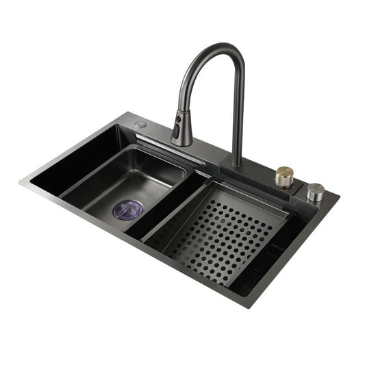 Contemporary Kitchen Sink Stainless Steel Rectangular Shape Kitchen Sink Clearhalo 'Home Improvement' 'home_improvement' 'home_improvement_kitchen_sinks' 'Kitchen Remodel & Kitchen Fixtures' 'Kitchen Sinks & Faucet Components' 'Kitchen Sinks' 'kitchen_sinks' 1200x1200_8791d396-138f-4d46-8d16-456ee45e6bc0