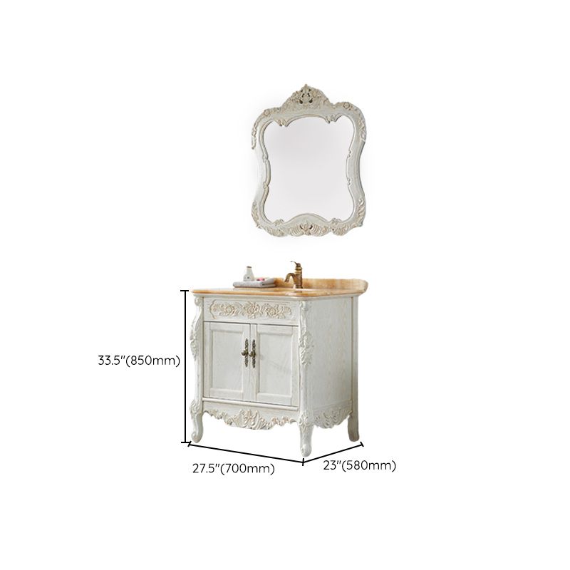 Freestanding Bathroom Vanity Set 2 Doors Single Sink Glam Drawers Vanity with Mirror Clearhalo 'Bathroom Remodel & Bathroom Fixtures' 'Bathroom Vanities' 'bathroom_vanities' 'Home Improvement' 'home_improvement' 'home_improvement_bathroom_vanities' 1200x1200_8794ede3-bf18-45dd-a4b3-ca21a06afe4b