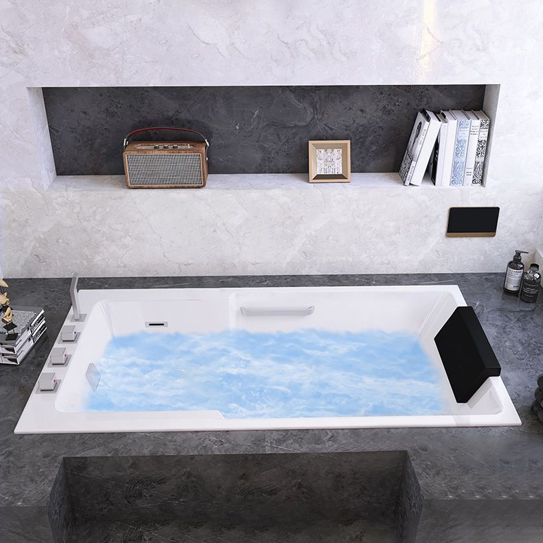 Modern Soaking Acrylic Bathtub Rectangular Drop-in White Bath Clearhalo 'Bathroom Remodel & Bathroom Fixtures' 'Bathtubs' 'Home Improvement' 'home_improvement' 'home_improvement_bathtubs' 'Showers & Bathtubs' 1200x1200_879c87c0-2f94-4567-98c5-7c13443f37a9