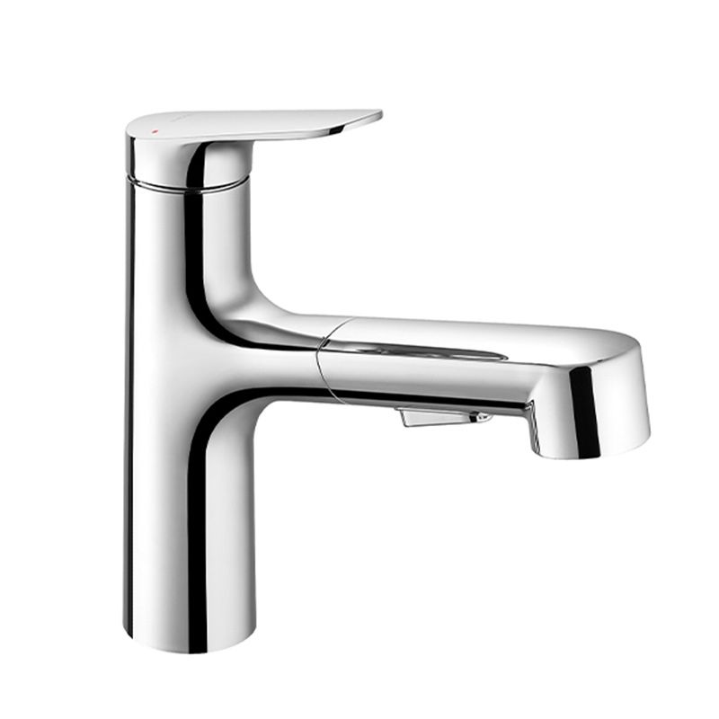Lever Handles Sink Faucet Single Hole Chrome Brass Bathroom Sink Faucet Clearhalo 'Bathroom Remodel & Bathroom Fixtures' 'Bathroom Sink Faucets' 'Bathroom Sinks & Faucet Components' 'bathroom_sink_faucets' 'Home Improvement' 'home_improvement' 'home_improvement_bathroom_sink_faucets' 1200x1200_87a56519-011f-4893-b1ed-0fe292b0f639